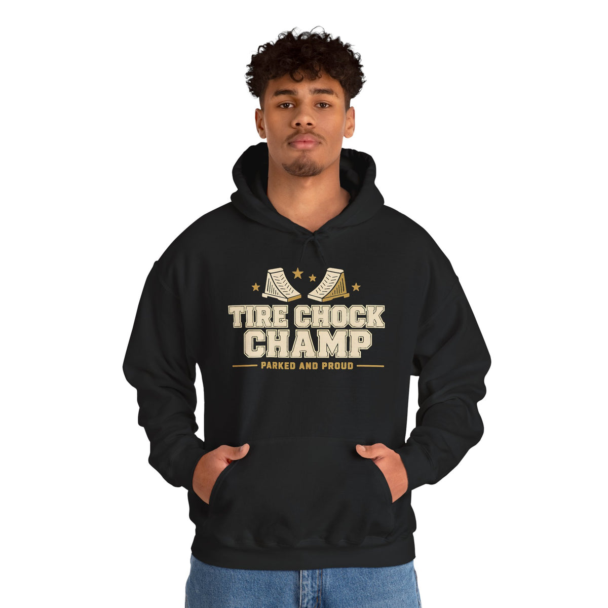 Tire Chock Champ Funny Camping Hoodie