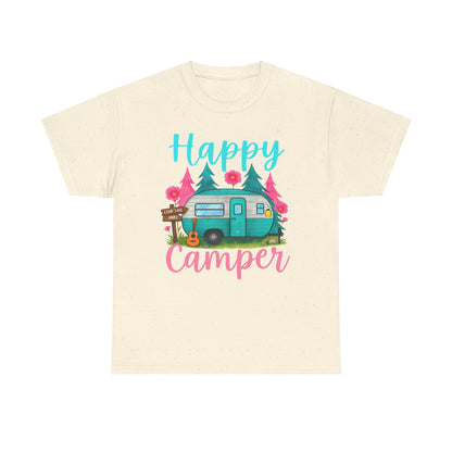 Happy Camper T‑Shirt – Cute Retro Trailer Camping Graphic Tee