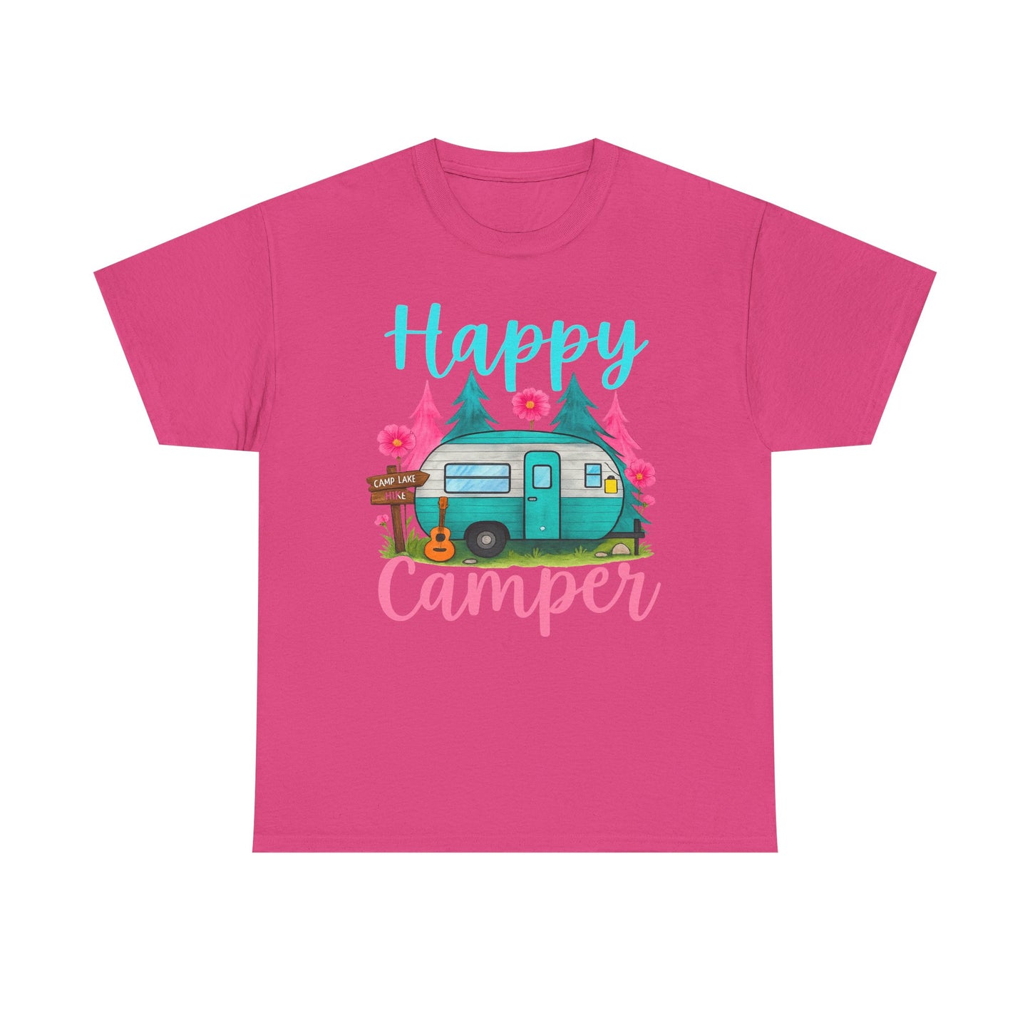 Happy Camper T‑Shirt – Cute Retro Trailer Camping Graphic Tee