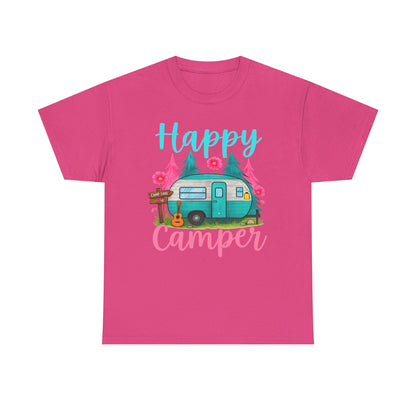 Happy Camper T‑Shirt – Cute Retro Trailer Camping Graphic Tee