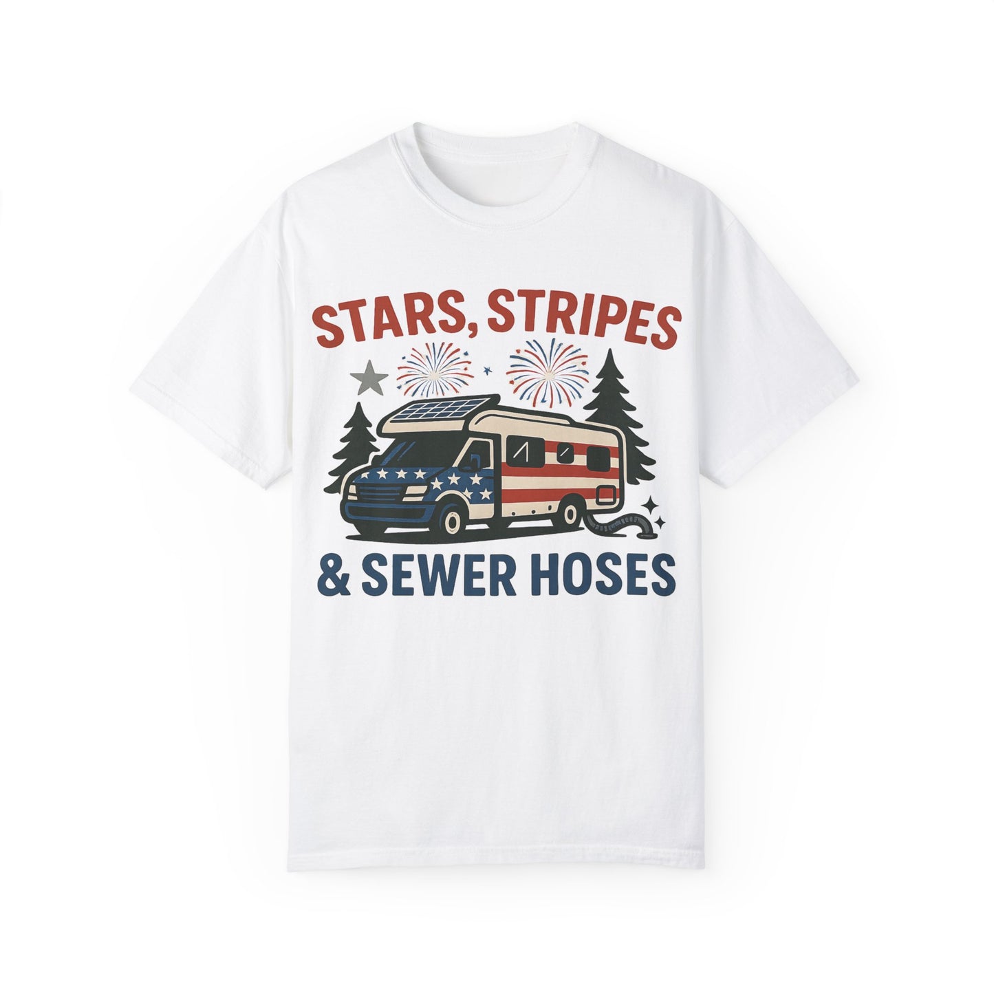 Stars, Stripes & Sewer Hoses: Patriotic RV Camping Illustration Comfort Colors