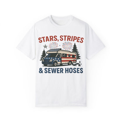 Stars, Stripes & Sewer Hoses: Patriotic RV Camping Illustration Comfort Colors