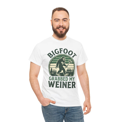 Bigfoot Grabbed My Weiner Retro Camping Tee