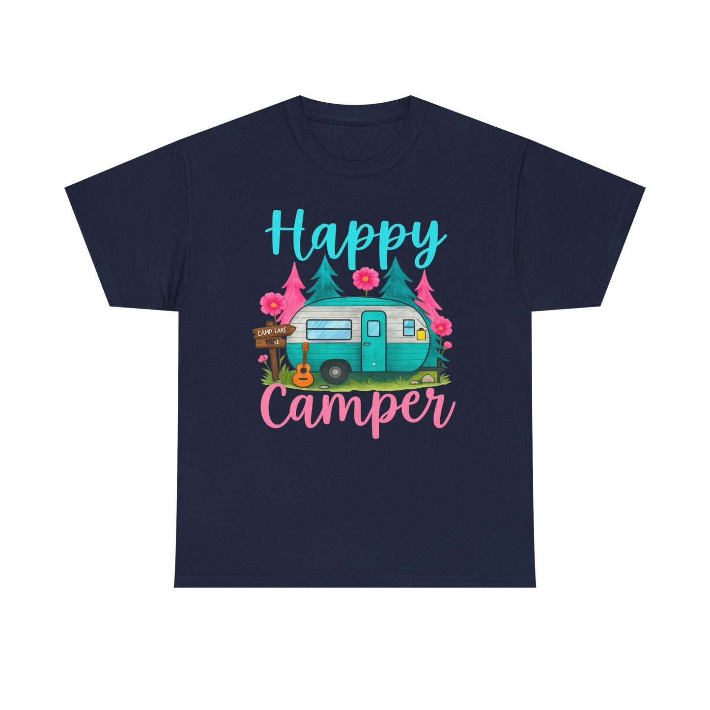 Happy Camper T‑Shirt – Cute Retro Trailer Camping Graphic Tee