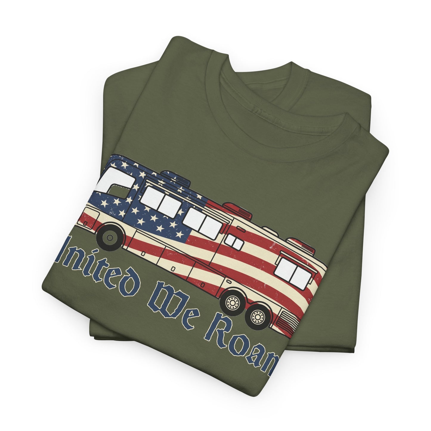 United We Roam Class A RV | Patriotic Camper Tee