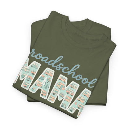 Roadschool Mama: Whimsical RV Education Design Funny Camping Tee