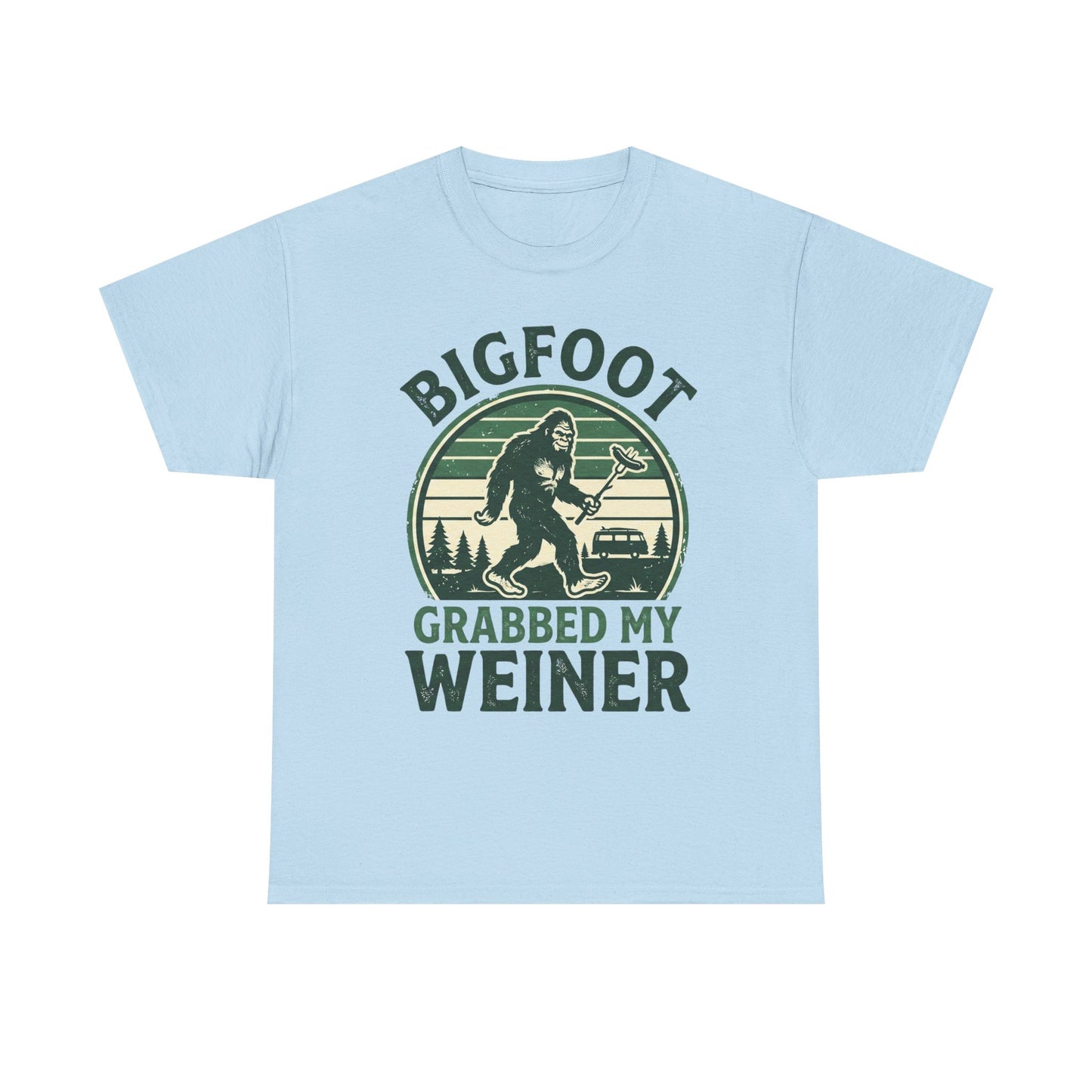 Bigfoot Grabbed My Weiner Retro Camping Tee