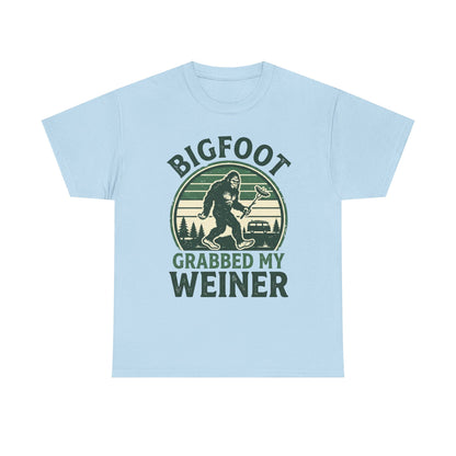 Bigfoot Grabbed My Weiner Retro Camping Tee
