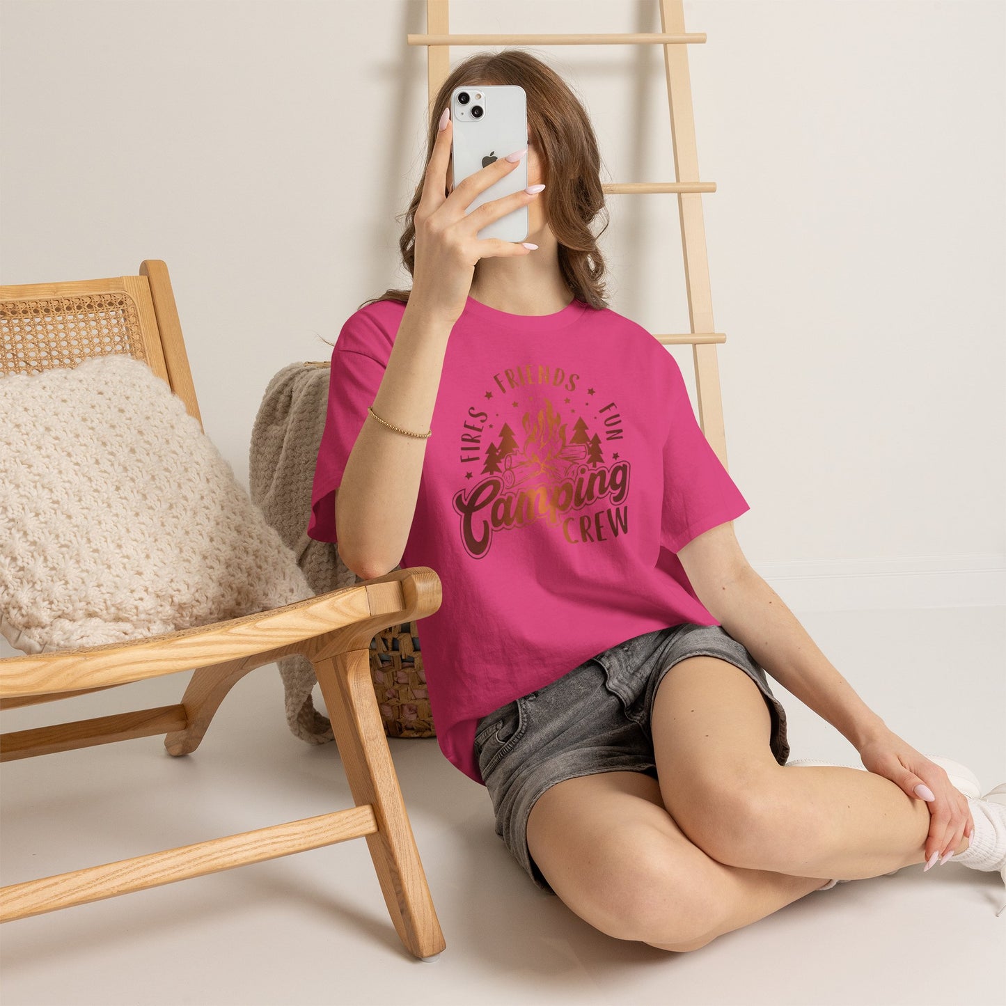 Camping Crew T-Shirt Fires Friends Fun Graphic Tee