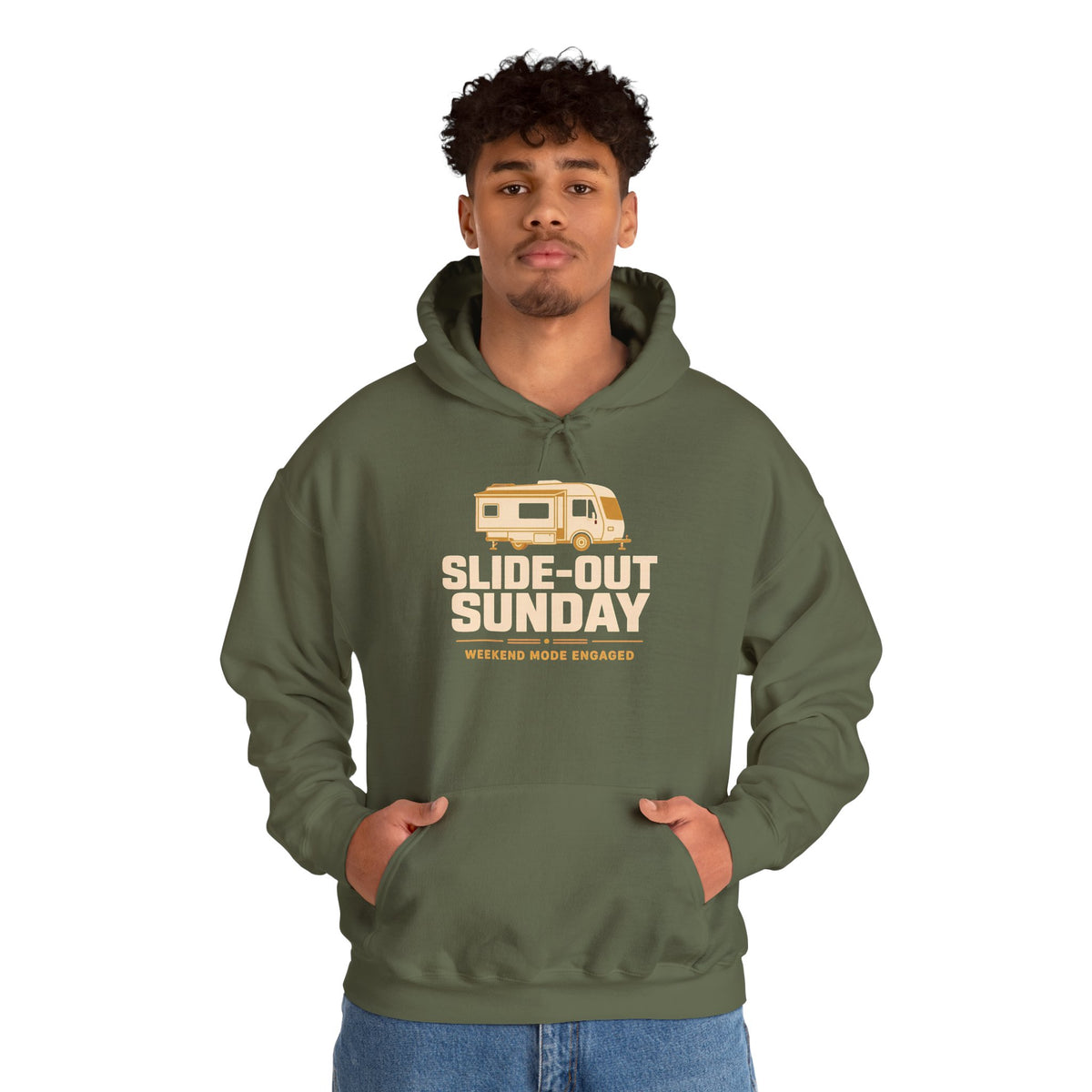 Slide-Out Sunday Funny Camping Hoodie