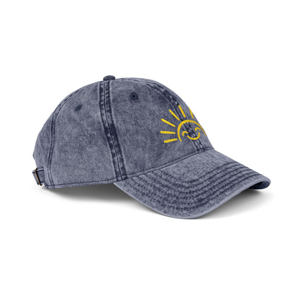 Vintage Embroidered Sun Cap — Smile Sunshine Baseball Hat