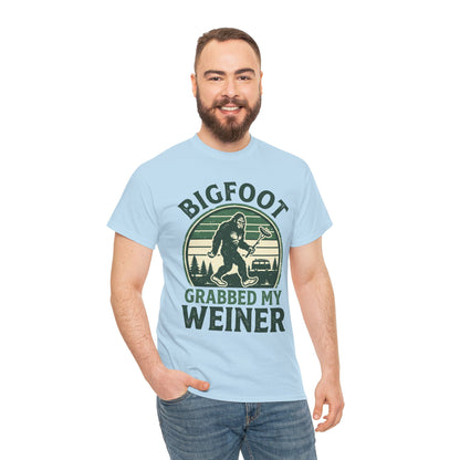 Bigfoot Grabbed My Weiner Retro Camping Tee