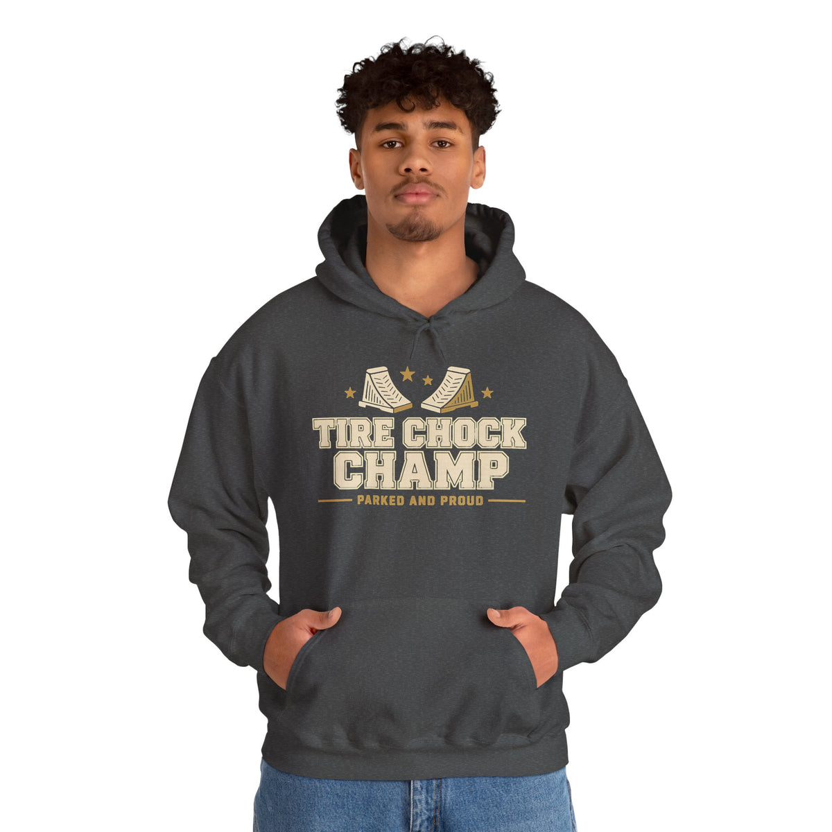 Tire Chock Champ Funny Camping Hoodie