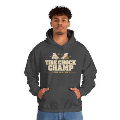 Tire Chock Champ Funny Camping Hoodie