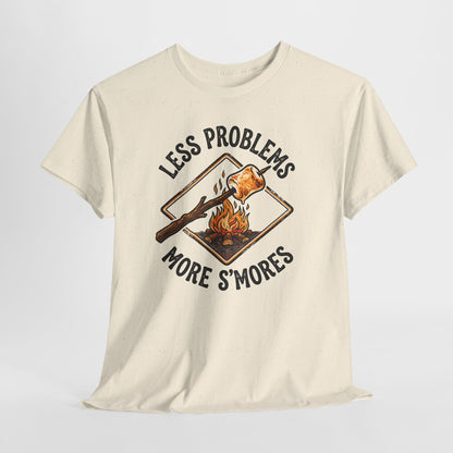 S'mores Camping T-Shirt - "Less Problems, More S'mores" Retro Campfire Tee
