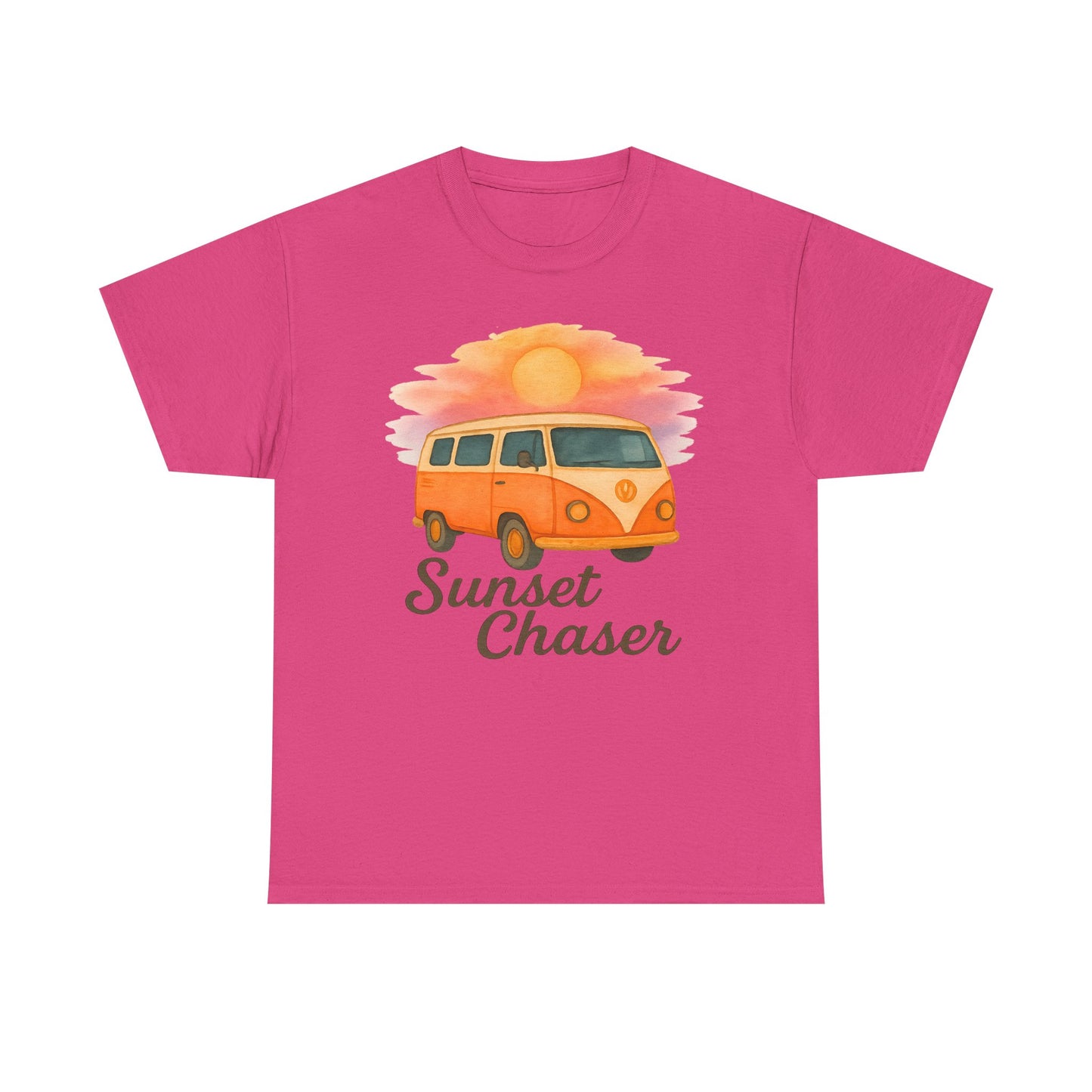 Sunset Chaser: Retro Bus Camping Gildan Tee