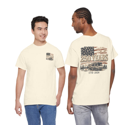 250 Years 1776–2026 American Flag RV T-Shirt
