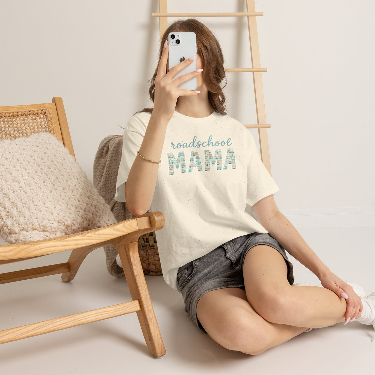 Roadschool Mama: Whimsical RV Education Design Funny Camping Tee
