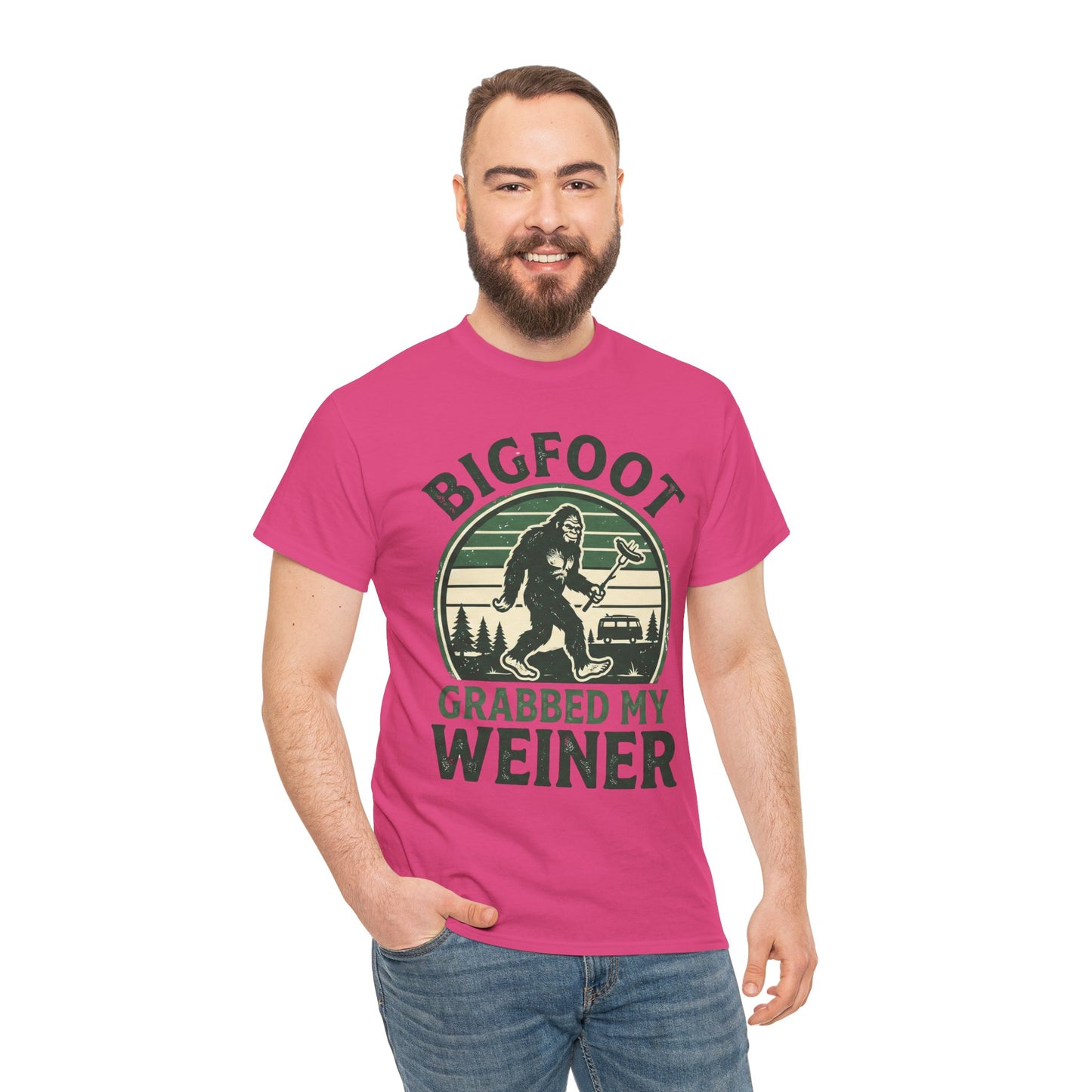 Bigfoot Grabbed My Weiner Retro Camping Tee