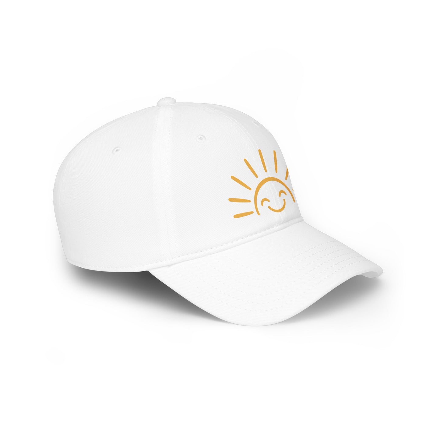 Smiling Sun Baseball Cap — Cheerful Embroidered Low Profile Hat