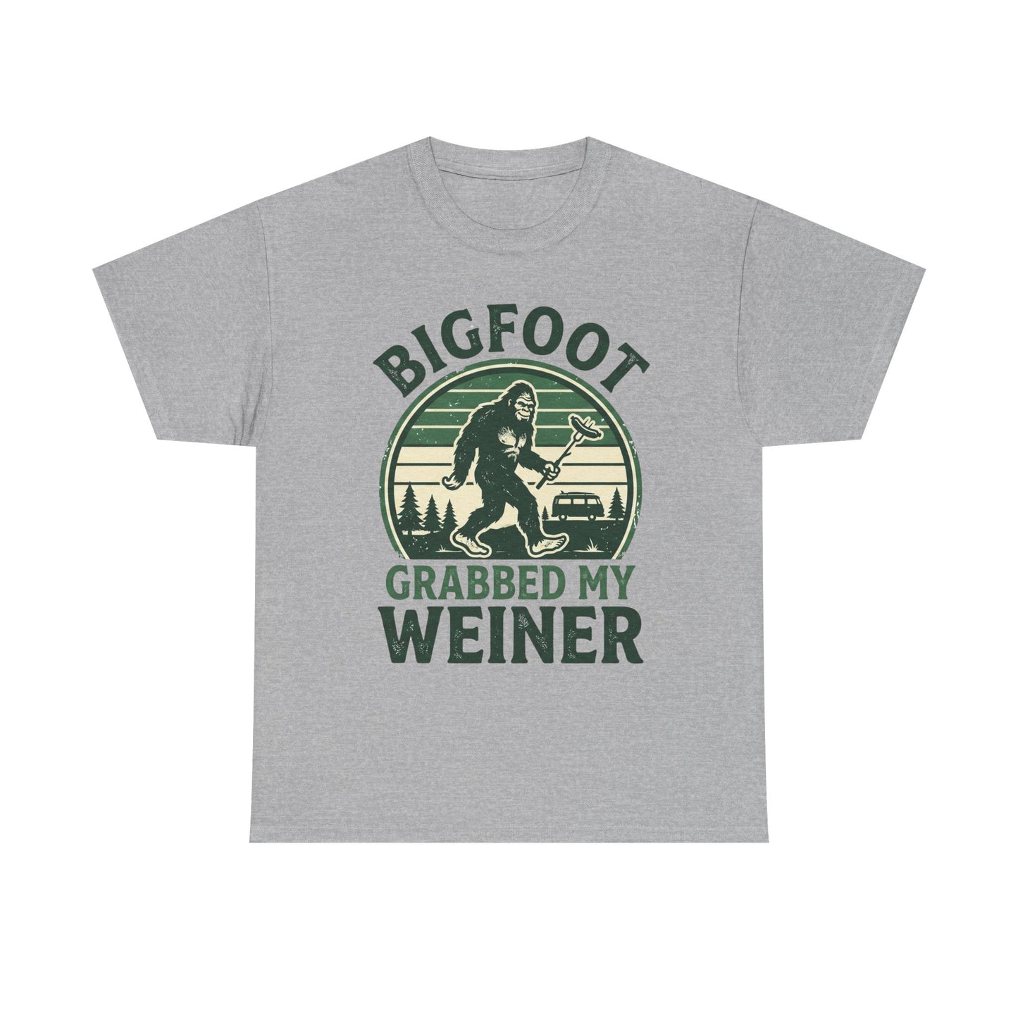 Bigfoot Grabbed My Weiner Retro Camping Tee