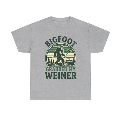 Bigfoot Grabbed My Weiner Retro Camping Tee