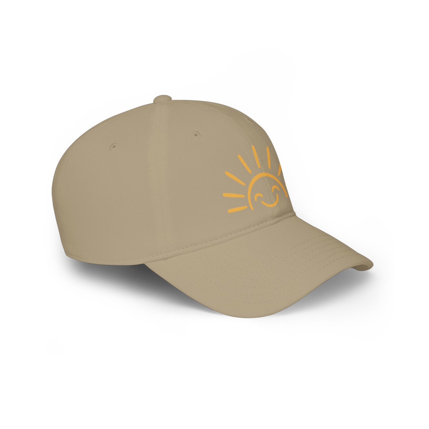 Smiling Sun Baseball Cap — Cheerful Embroidered Low Profile Hat