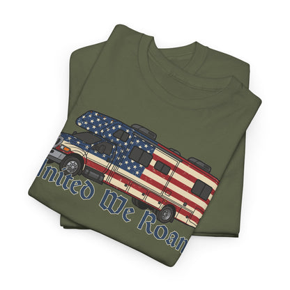 United We Roam Super-C RV | Patriotic Camper Tee