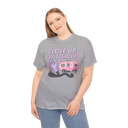 Glove Up, Buttercup: Empowering Female Campers Gildan Tee