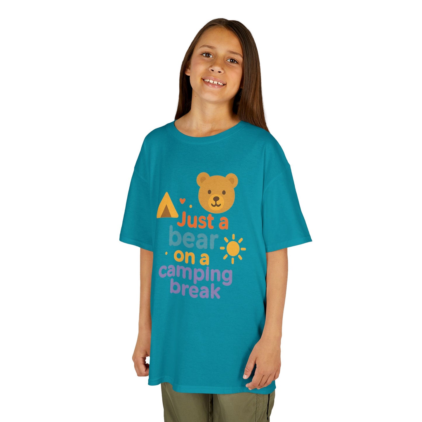 Bear Camping Adventure Youth Gildan Tee