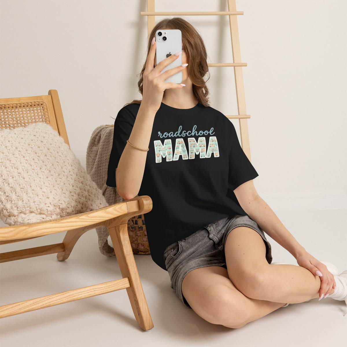 Roadschool Mama: Whimsical RV Education Design Funny Camping Tee