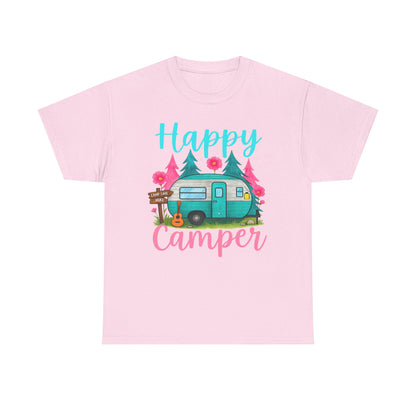 Happy Camper T‑Shirt – Cute Retro Trailer Camping Graphic Tee