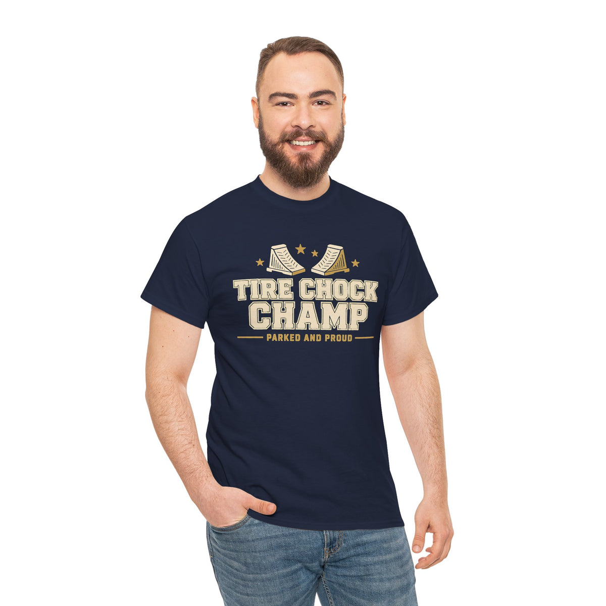 Tire Chock Champ Funny Camping Tee