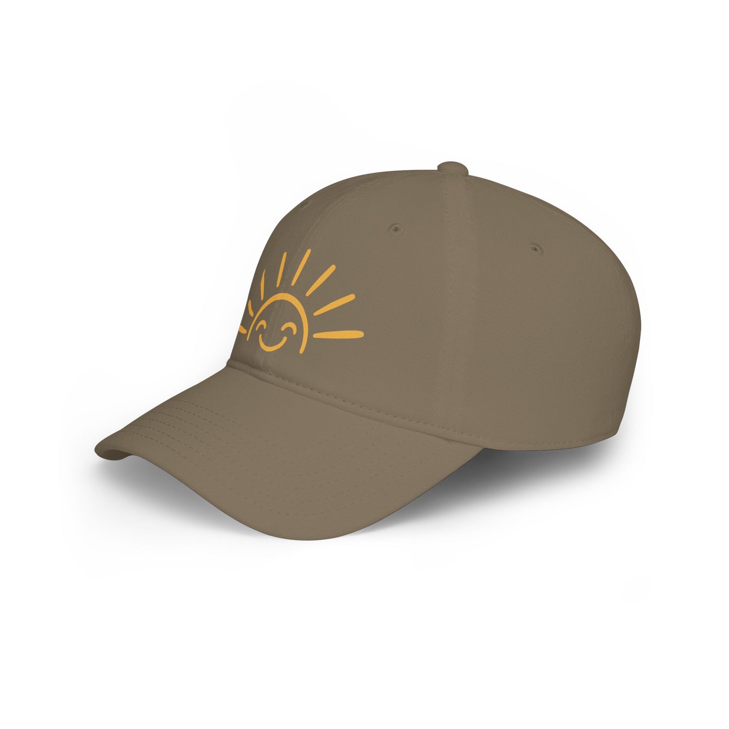 Smiling Sun Baseball Cap — Cheerful Embroidered Low Profile Hat
