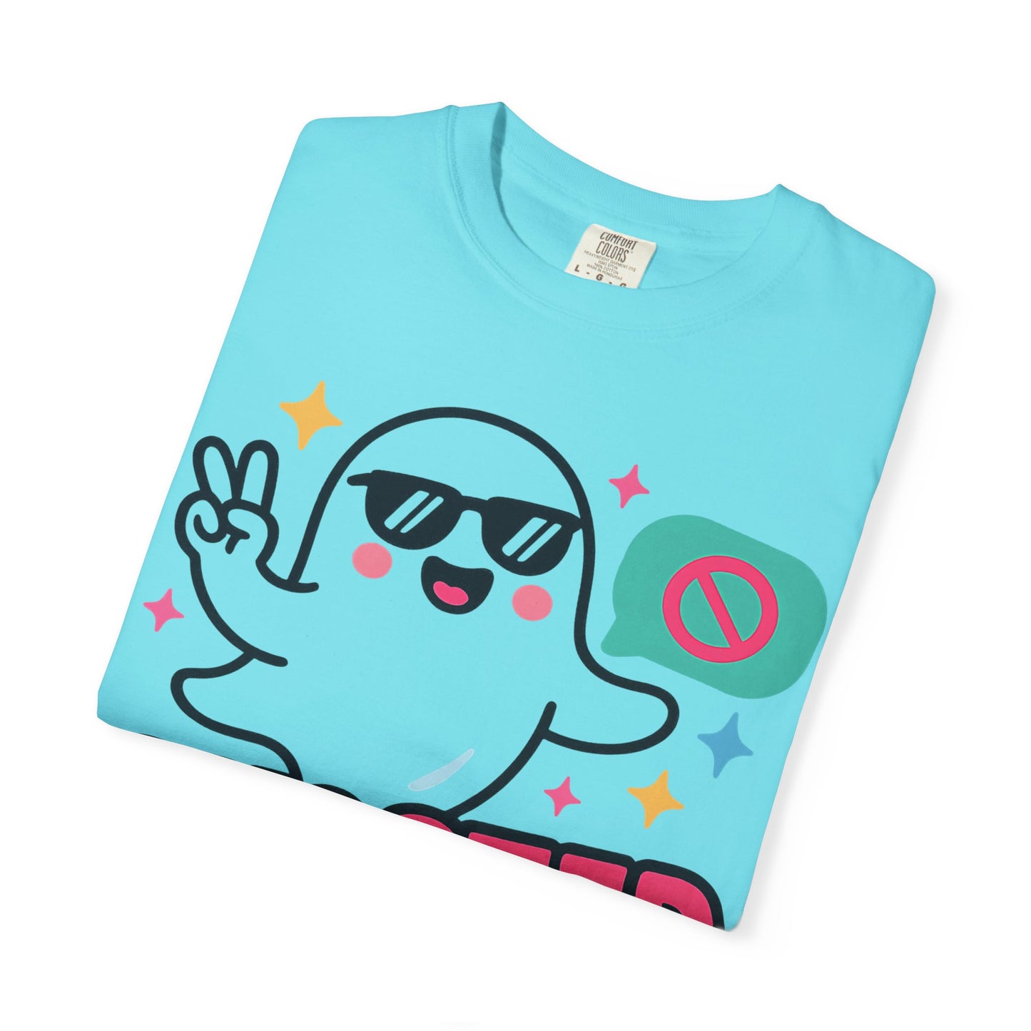 Ghosted Him IRL: Trendy Cartoon Ghost Illustration Comfort Colors Single Ladies