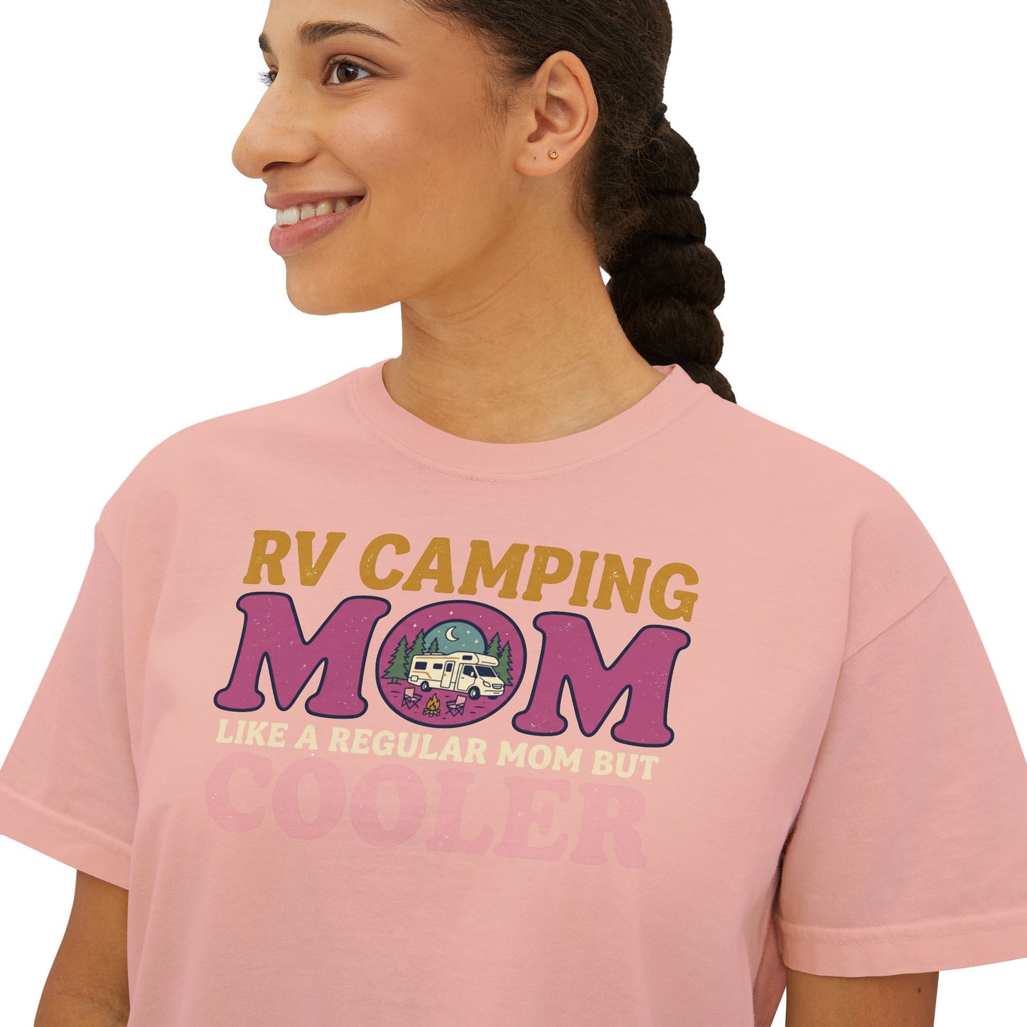 RV Camping Mom Cooler Women's Comfort Colors Boxy Tee