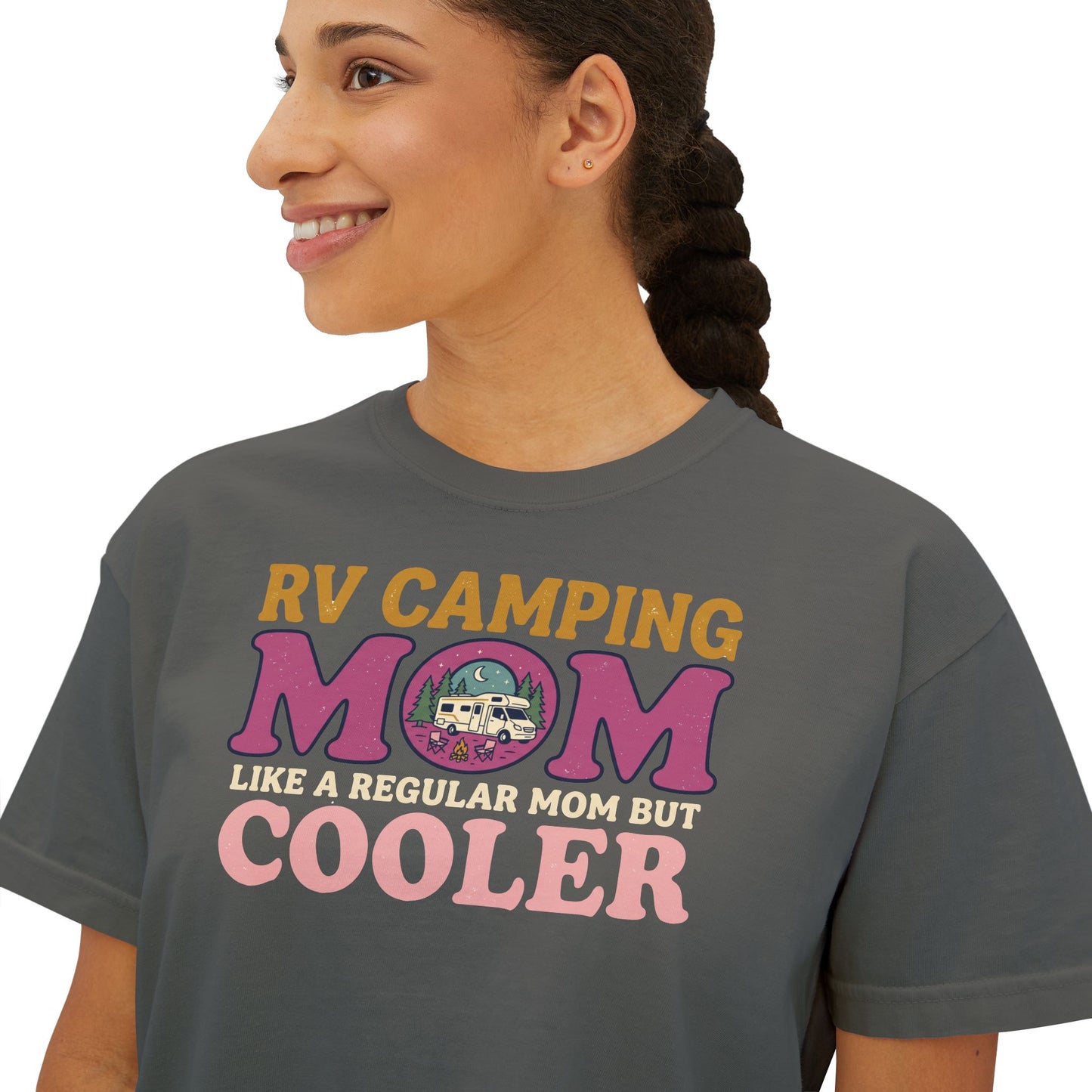 RV Camping Mom Cooler Women's Comfort Colors Boxy Tee