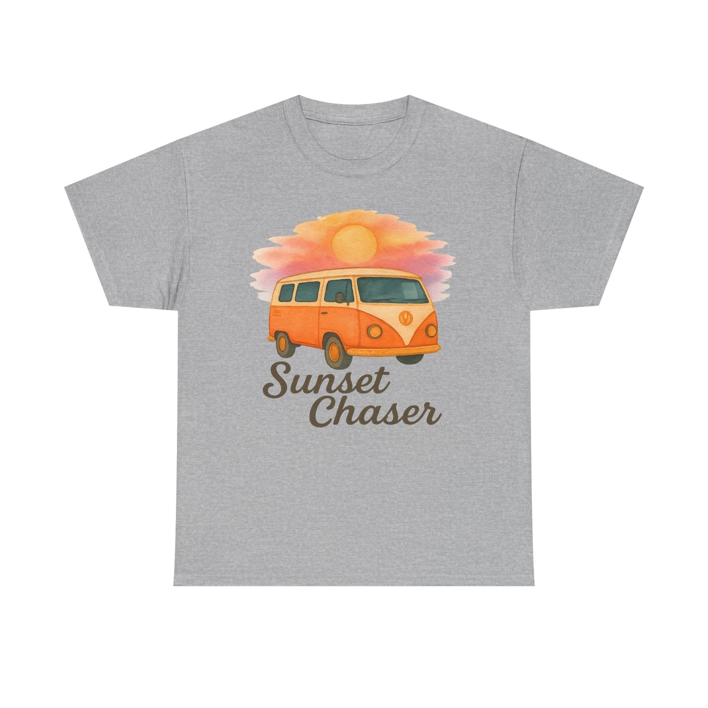 Sunset Chaser: Retro Bus Camping Gildan Tee