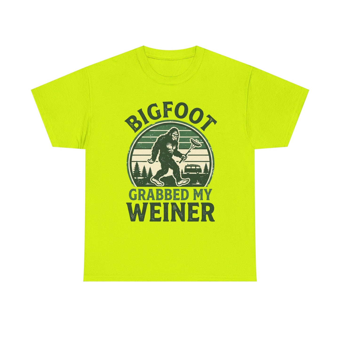 Bigfoot Grabbed My Weiner Retro Camping Tee