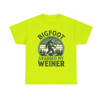 Bigfoot Grabbed My Weiner Retro Camping Tee