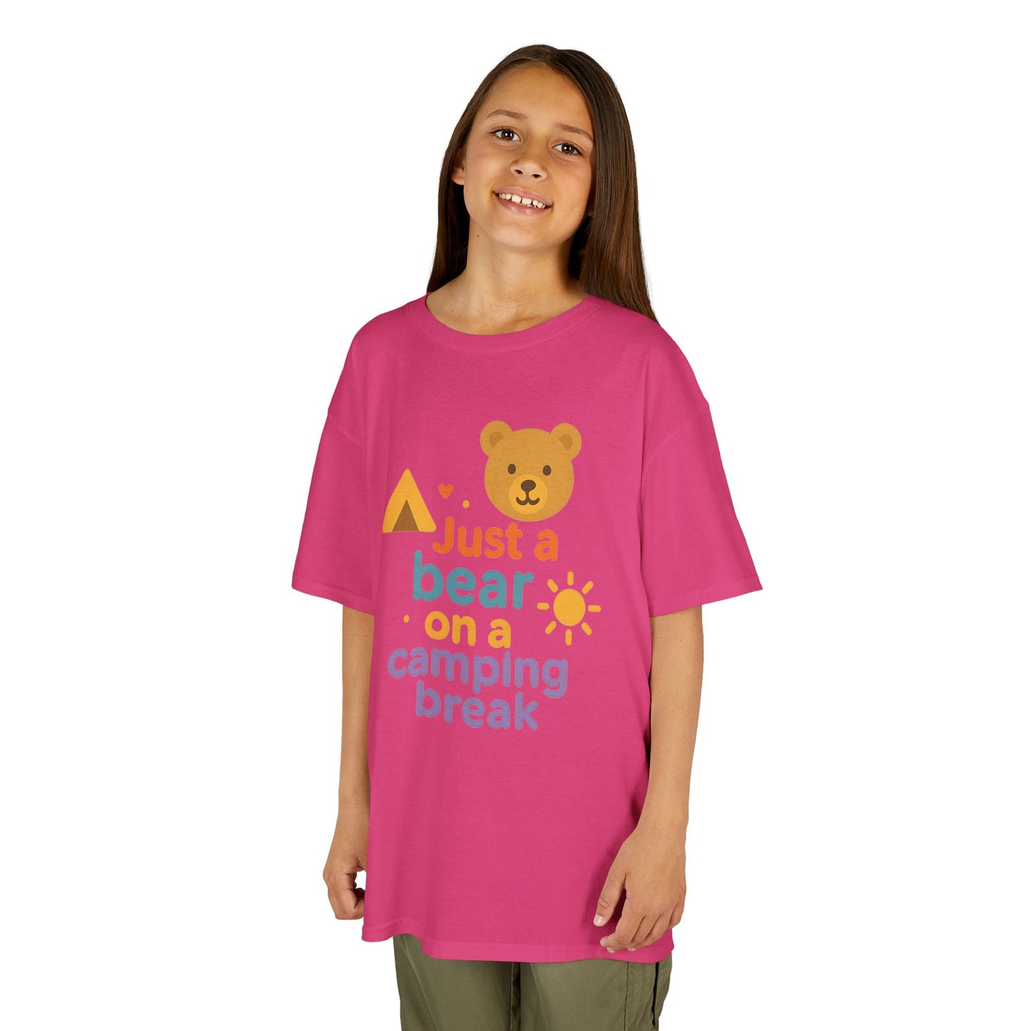 Bear Camping Adventure Youth Gildan Tee