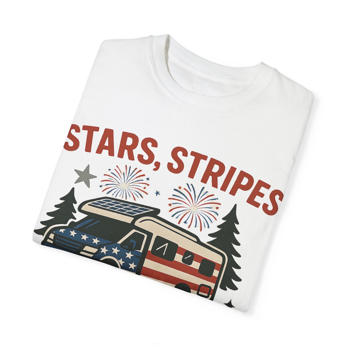Stars, Stripes & Sewer Hoses: Patriotic RV Camping Illustration Comfort Colors