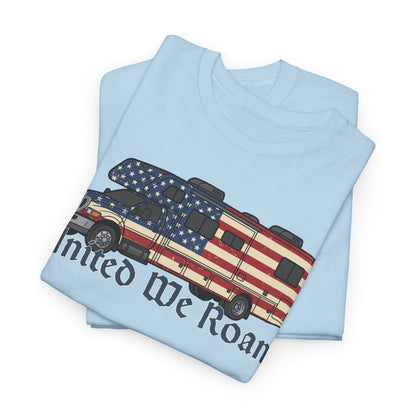 United We Roam Super-C RV | Patriotic Camper Tee