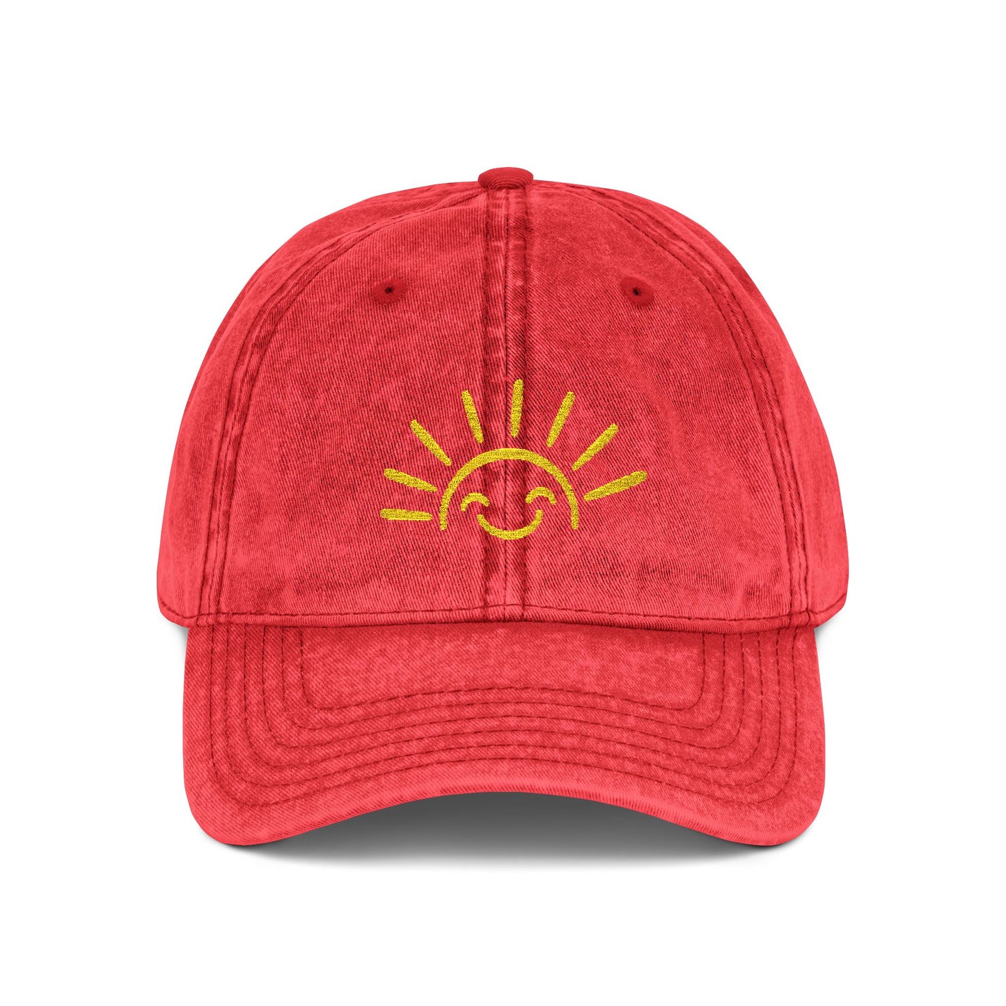 Vintage Embroidered Sun Cap — Smile Sunshine Baseball Hat