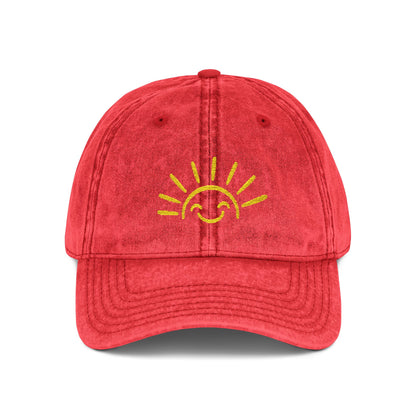 Vintage Embroidered Sun Cap — Smile Sunshine Baseball Hat