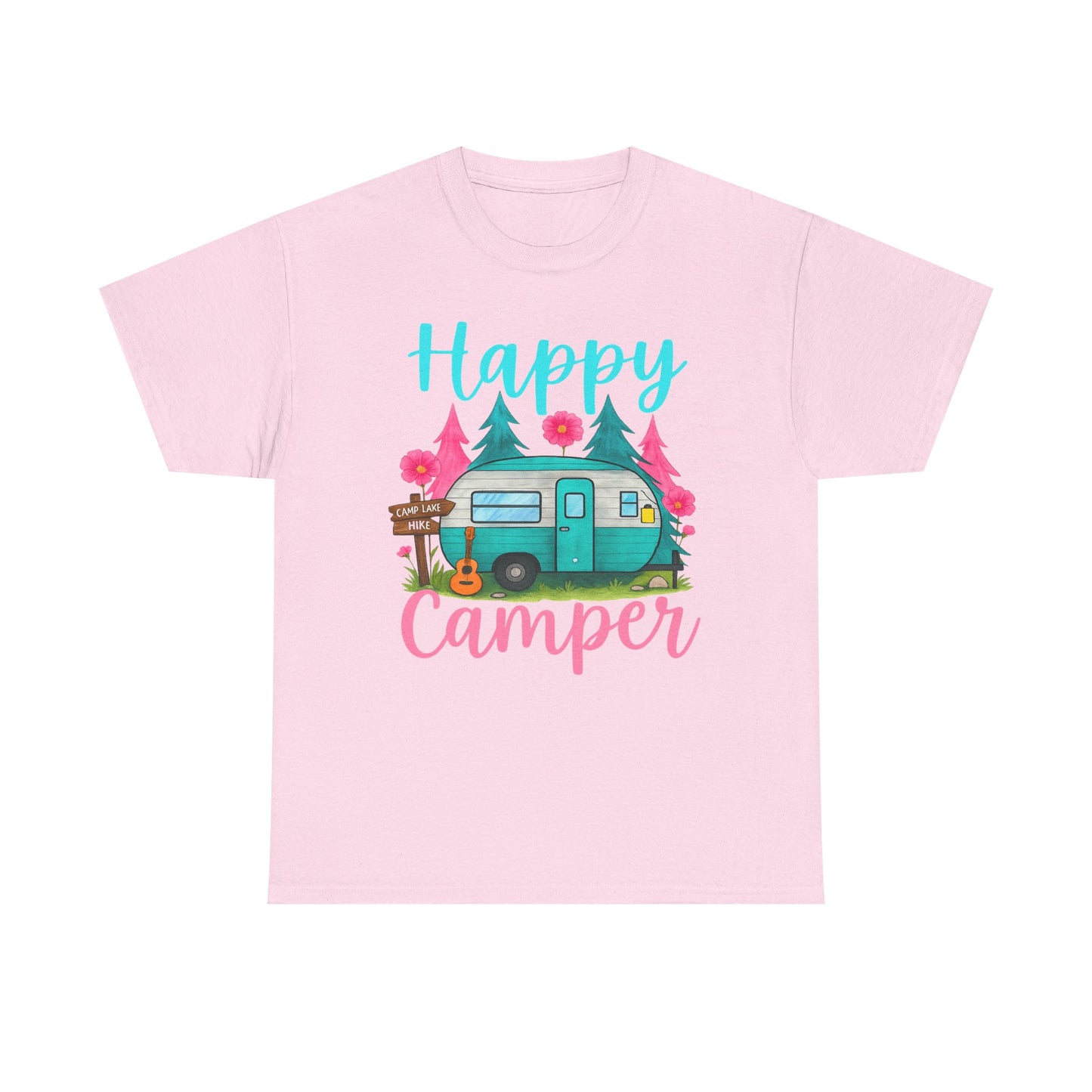 Happy Camper T‑Shirt – Cute Retro Trailer Camping Graphic Tee