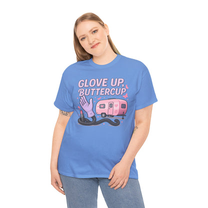 Glove Up, Buttercup: Empowering Female Campers Gildan Tee