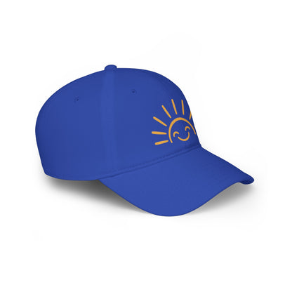 Smiling Sun Baseball Cap — Cheerful Embroidered Low Profile Hat