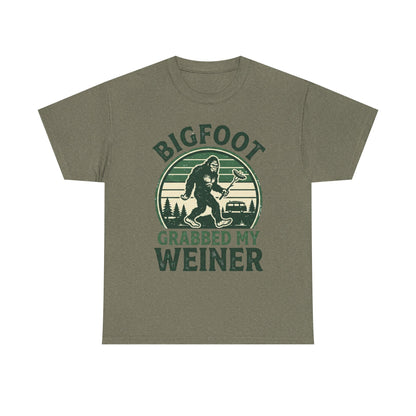 Bigfoot Grabbed My Weiner Retro Camping Tee