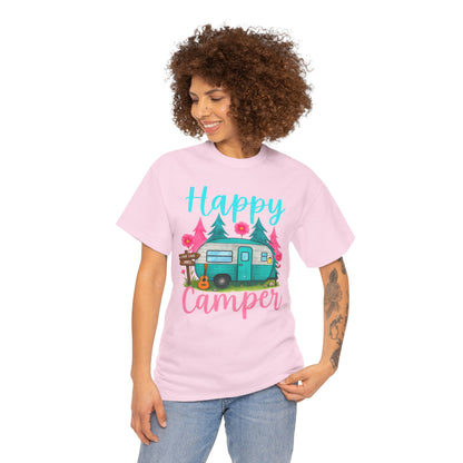 Happy Camper T‑Shirt – Cute Retro Trailer Camping Graphic Tee